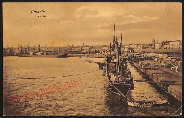 ae4747 - CARTOLINA D'EPOCA - Catania Città - Il Porto  1911