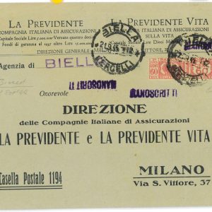 P2473 - ITALIA RSI , 21.9.1944 0,60 ISOLATO IN TARIFFA ESATTA, MANOSCRITTI