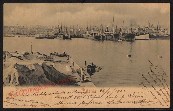 ae4751 - CARTOLINA D'EPOCA - Catania Città - Il Porto  1902