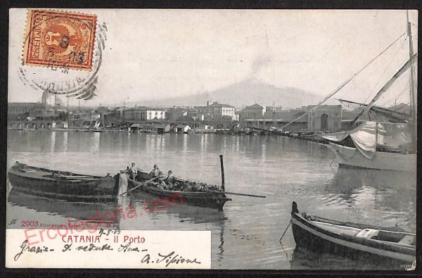 ae4755 - CARTOLINA D'EPOCA - Catania Città - Il Porto  1903