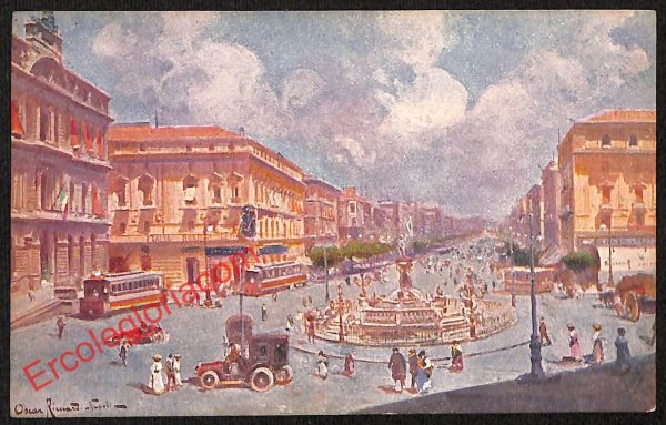 ah3613 - CARTOLINA D'EPOCA - Napoli Città - Piazza della Borsa