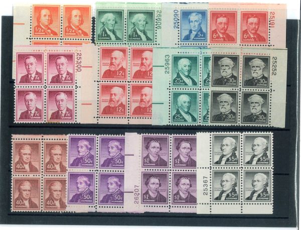 P3908 - USA 1954 LIBERTY ISSUE, PART OF THE SET IN PLATES BLOCK OF FOUR