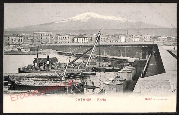 ae4762 - CARTOLINA D'EPOCA - Catania Città - Il Porto