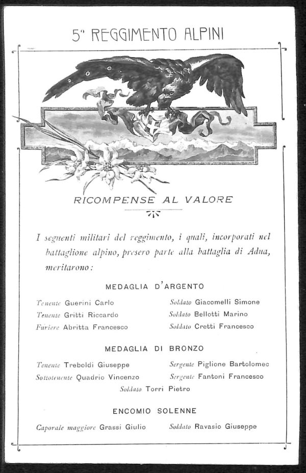 ac6956 - CARTOLINA D'EPOCA - REGGIMENTALI  - 5° Reggimento Alpini
