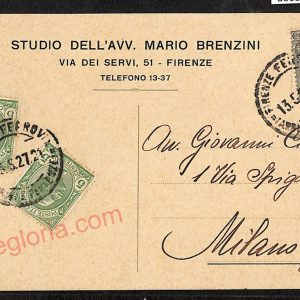 ae6520 - CARTOLINA D'EPOCA - Firenze Città - Studio dell' Avv. Mario Brenzini