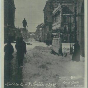 85557 - CARTOLINA d'Epoca: MACERATA città - Fotografica NEVICATA 1917  Vera foto
