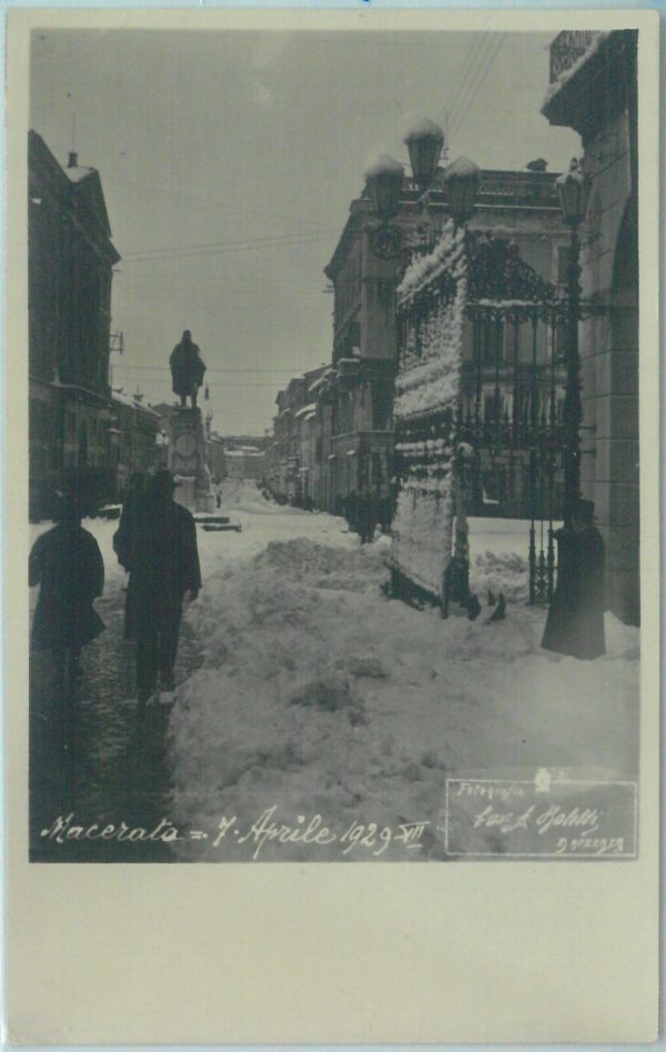 85557 - CARTOLINA d'Epoca: MACERATA città - Fotografica NEVICATA 1917  Vera foto
