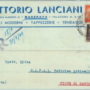 85564 - CARTOLINA d'Epoca: MACERATA città -  PUBBLICITARIA 1949