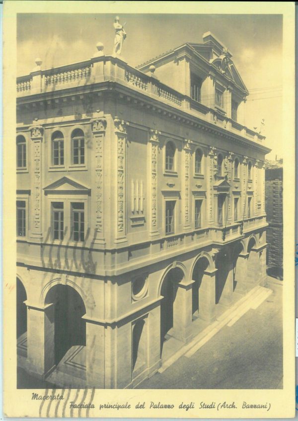 85567 - CARTOLINA d'Epoca: MACERATA città -  PALAZZO degli STUDI 1935