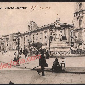 ae4689 - CARTOLINA D'EPOCA - Catania Città - Piazza Stesicoro  1909