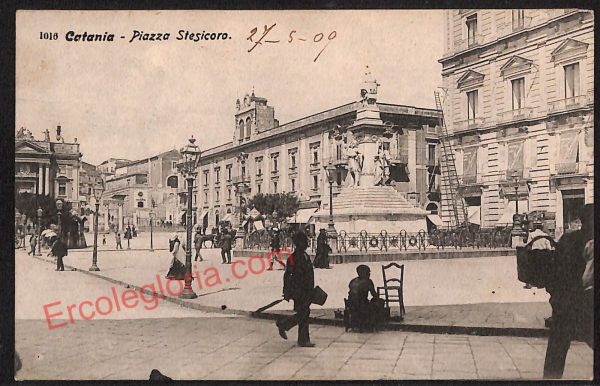 ae4689 - CARTOLINA D'EPOCA - Catania Città - Piazza Stesicoro  1909