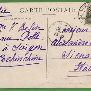 ad6479 -  INDOCHINE - Postal History - POSTCARD from SAIGON to ITALY Siena 1912