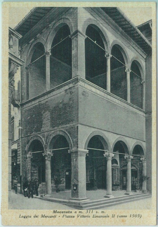 85568 - CARTOLINA d'Epoca: MACERATA città -  LOGGIA DEI MERCANTI 1952