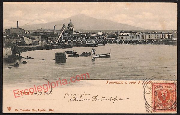 ae4691 - CARTOLINA D'EPOCA - Catania Città - Panorama  1902