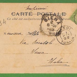 ad6481 -   INDOCHINE - Postal History - POSTCARD from HANOI to ITALY Siena 1902
