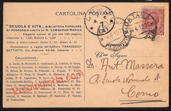 ae4697 - CARTOLINA D'EPOCA - Catania Città