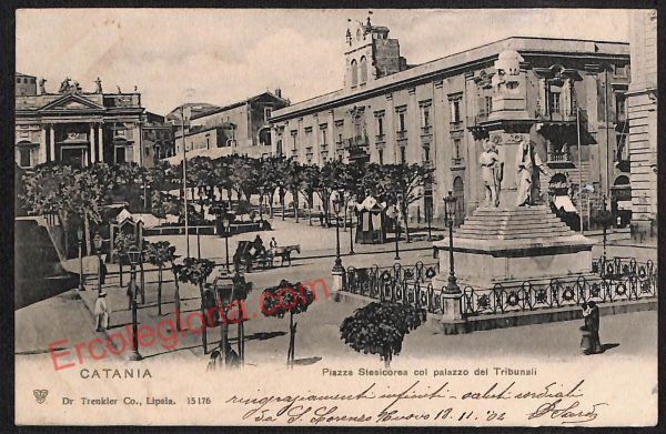 ae4700 - CARTOLINA D'EPOCA - Catania Città - Palazzo dei Tribunali  1904