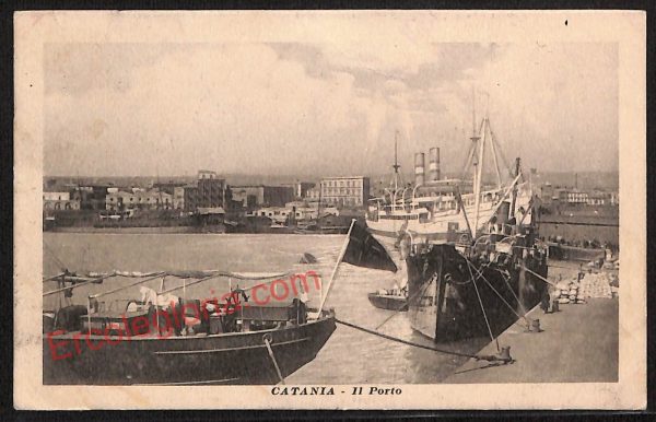 ae4701 - CARTOLINA D'EPOCA - Catania Città - Il Porto  1917