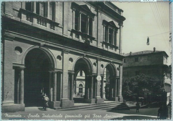 85573  - CARTOLINA d'Epoca: MACERATA città -  SCUOLA Industriale Femminile 1942