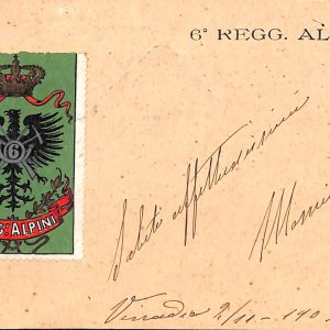 ac6859 - CARTOLINA D'EPOCA - REGGIMENTALI  -  Alpini  1903