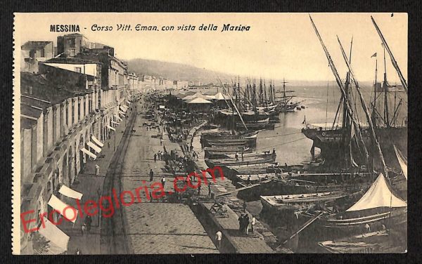 ag8388 - CARTOLINA D'EPOCA - Messina Città - Corso Vittorio Emanuele