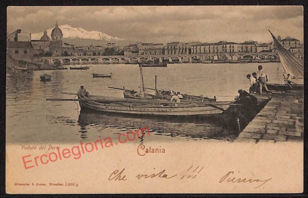 ae4713 - CARTOLINA D'EPOCA - Catania Città - Il Porto  1902