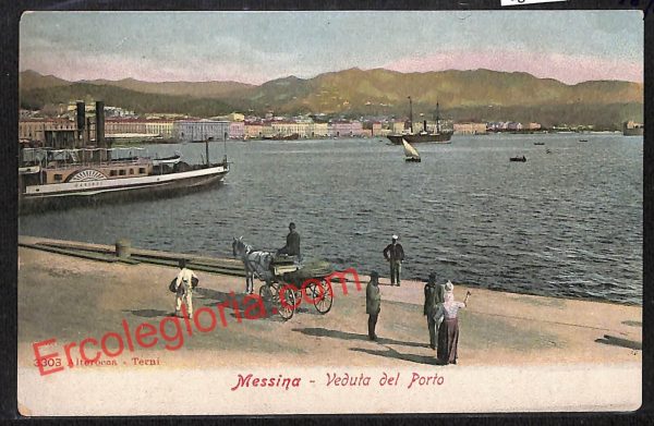ag8402 - CARTOLINA D'EPOCA - Messina Città - Veduta del Porto