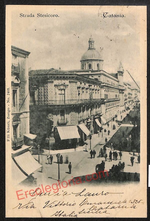 ae4727 - CARTOLINA D'EPOCA - Catania Città - Strada Stesicoro  1901