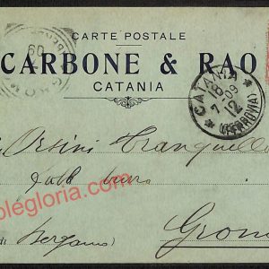 ae4728 - CARTOLINA D'EPOCA - Catania Città - Carbone Rao