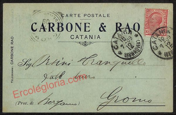 ae4728 - CARTOLINA D'EPOCA - Catania Città - Carbone Rao