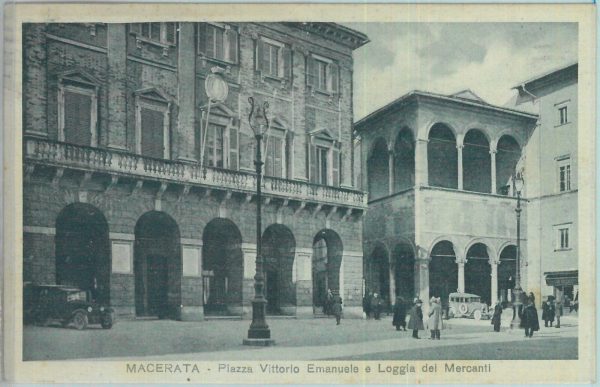 85547  - CARTOLINA d'Epoca: MACERATA città -  PIAZZA VITTORIO EMANUELE  1932