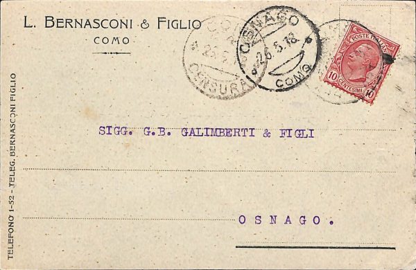 ab6092 - CARTOLINA  D'EPOCA - Como Città : L. BERNASCONI E FIGLIO 1918