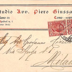 ab6101 - CARTOLINA  D'EPOCA - Como Città : STUDIO AVV. PIETRO GIUSSANI 1925
