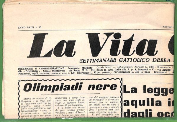 ZA1760 - GIORNALE D'epoca - Ottobre 1968 - LA VITA CASALESE Casale Monferrato