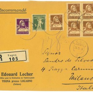 P4304 - SWITZERLAND , BEAUTYFULL REGISTERED COVER TO MILANO 1931