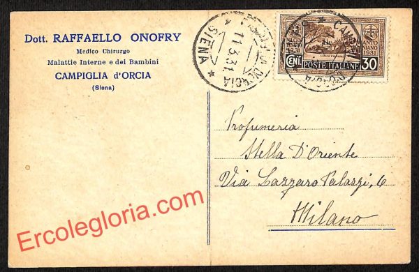 ai5601 - STORIA POSTALE - Siena Provincia - Campiglia d'Orcia