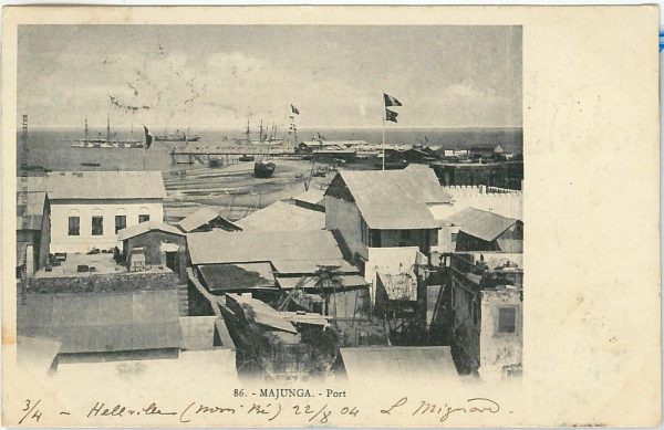 44979 - MADAGASCAR - POSTAL HISTORY   POSTCARD: MAJUNGA to NETHERLANDS 1904 blu - immagine 2