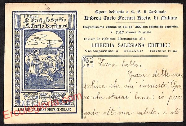 ag9103 - CARTOLINA D'EPOCA - Milano - Le Opere e lo Spirito di S. Carlo Borromeo