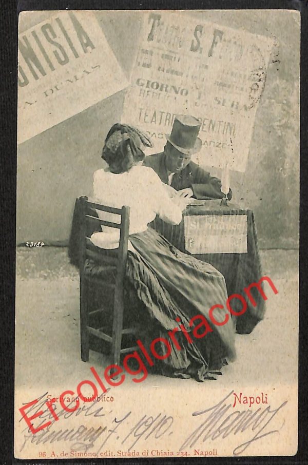 ah3592 - CARTOLINA D'EPOCA - Napoli Città - Scrivano pubblico