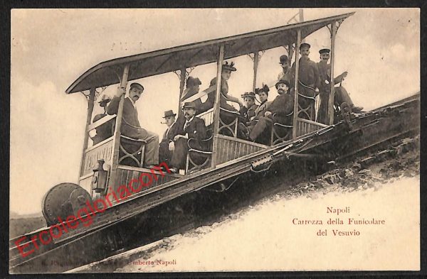 ah3593 - CARTOLINA D'EPOCA - Napoli Città -Carrozza della Funicolare del Vesuvio