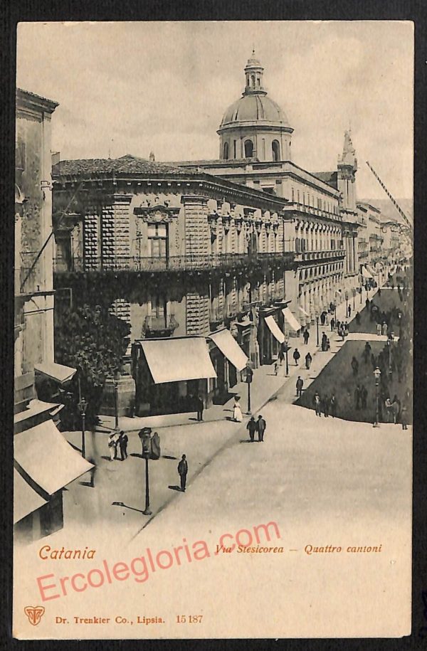 ae4737 - CARTOLINA D'EPOCA - Catania Città - Via Stesicorea