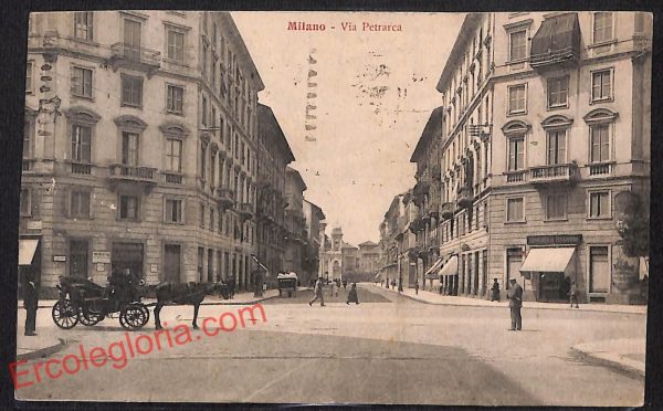 ag9108- CARTOLINA D'EPOCA - Milano Città - Via Petrarca