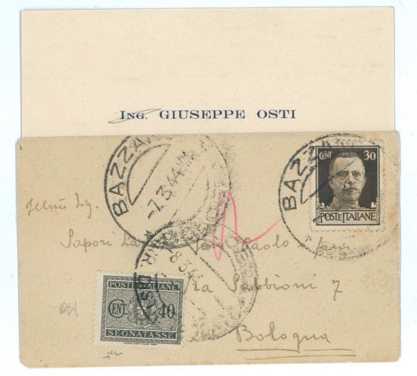 P2468 - ITALIA RSI , 7.3.1944, PICCOLA BUSTA CON BIGLIETTO DA VISITA,