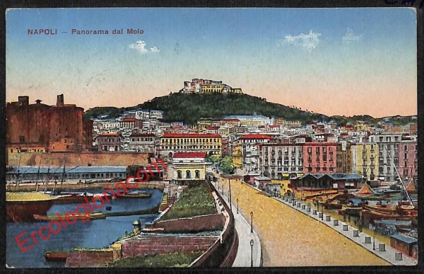 ah3602 - CARTOLINA D'EPOCA - Napoli Città - Panorama dal Molo