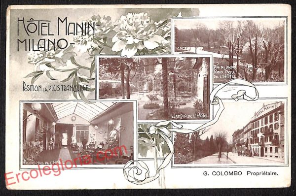 ag9118 - CARTOLINA D'EPOCA - Milano Città - Hotel Manin - Milano