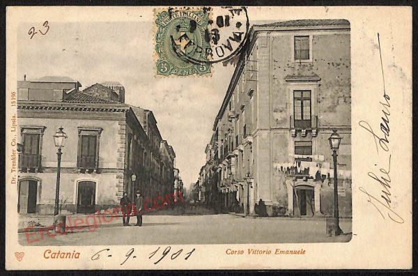 ae4759 - CARTOLINA D'EPOCA - Catania Città - Corso Vittorio Emanuele