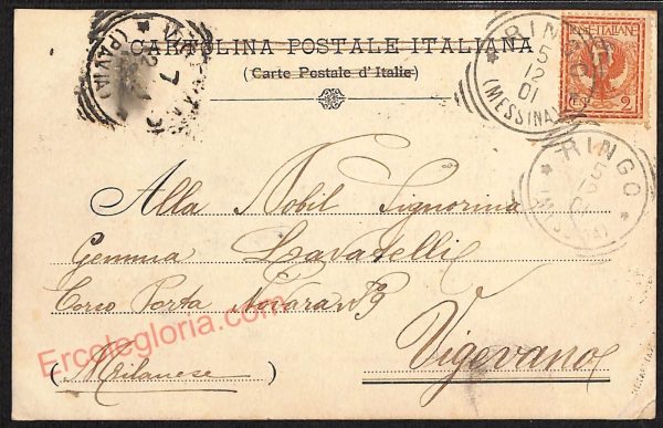 ae4787 - CARTOLINA D'EPOCA - Catania Città - M. Rapisardi  1901 - immagine 2