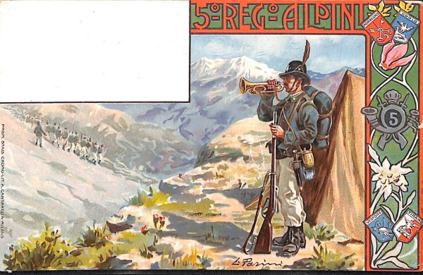 ac6988 - CARTOLINA D'EPOCA - REGGIMENTALI  - Alpini