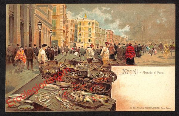 ah3629 - CARTOLINA D'EPOCA - Napoli Città - Mercato di Pesci