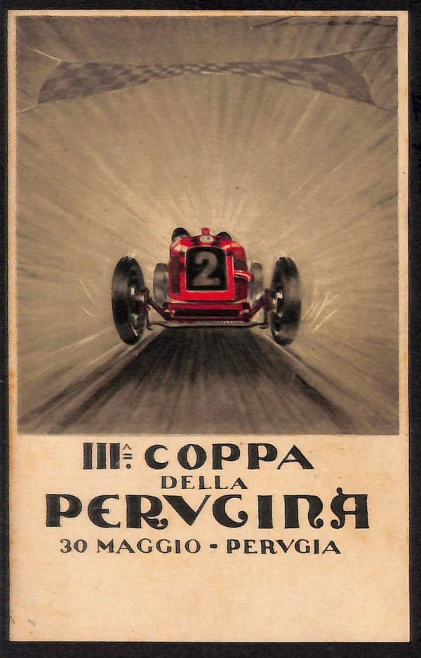 ad9838 - CARTOLINA D'EPOCA ILLUSTRATA - Perugia- III Coppa Gara AUTOMOBILISTACA